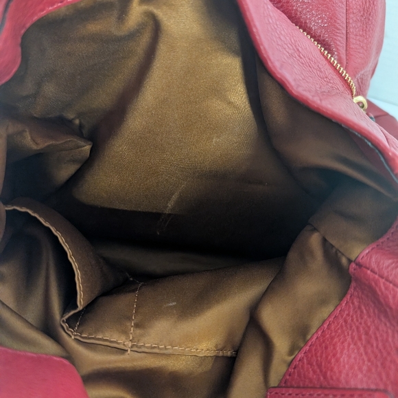 Coach Bag Madison Phoebe Cranberry Red Leather Shoulder Hobo H24621 From 2013 - Picture 4 of 16